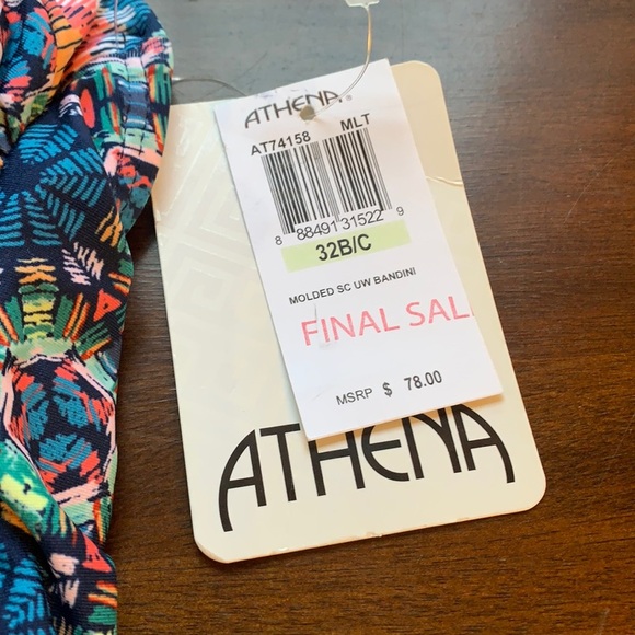 NWT Athena Soft Cup Underwire Bandini Top  32 B/C - Picture 2 of 6